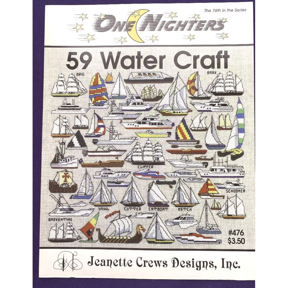 59 Water Craft One Nighters 476 Jeanette Crews Designs Cross Stitch CR061